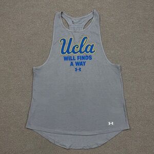 UCLA Bruins Tank Top Women's Size L Gray Sleeveless Under Armour UA Graphic Tee
